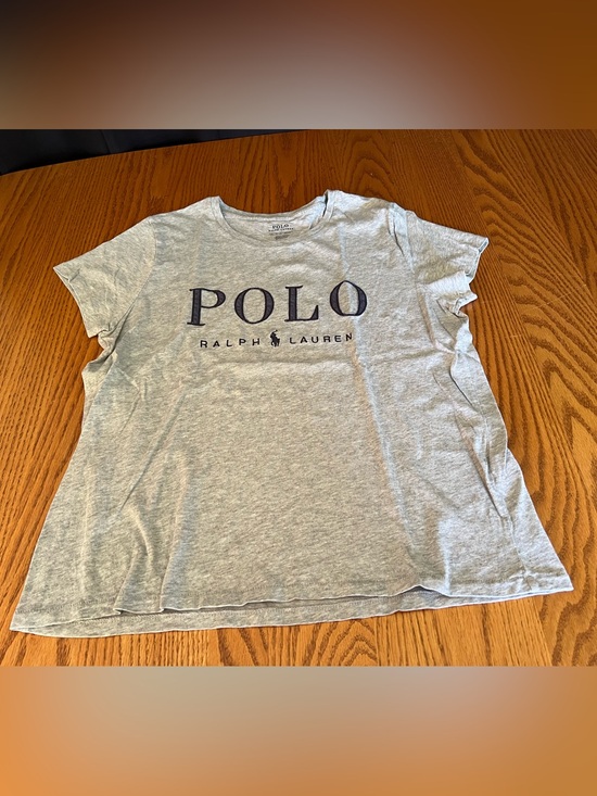 Polo Ralph Lauren Tops - Women’s Polo by Ralph Lauren Light Gray Logo Tee XL